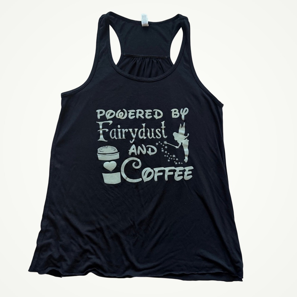 Bella Canvas Womens Black Fairydust and Coffee‎ Racerback Tank Top Size XL